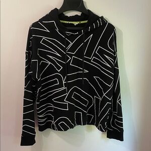 DKNY Sport Black and White Logo Hoodie L